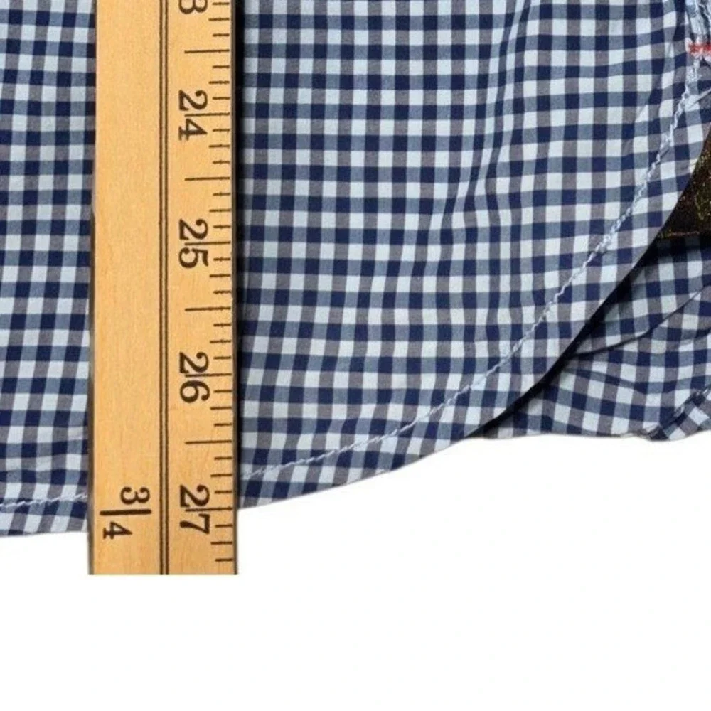 Robert Graham Button Down Mens Large Blue Gingham Plaid Long‎ Sleeve Shirt